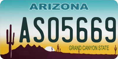 AZ license plate ASO5669