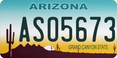 AZ license plate ASO5673