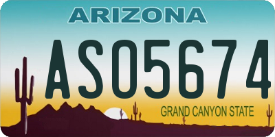 AZ license plate ASO5674