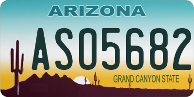 AZ license plate ASO5682