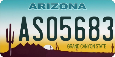 AZ license plate ASO5683