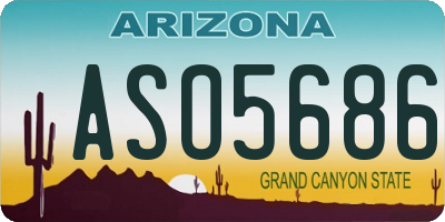AZ license plate ASO5686