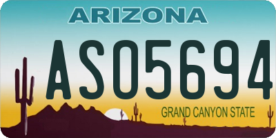 AZ license plate ASO5694