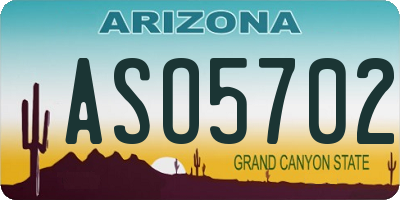 AZ license plate ASO5702