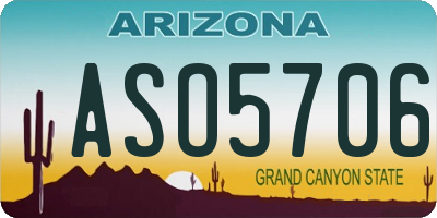 AZ license plate ASO5706