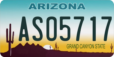 AZ license plate ASO5717