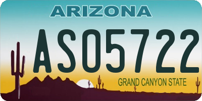 AZ license plate ASO5722