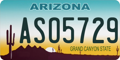 AZ license plate ASO5729