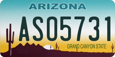 AZ license plate ASO5731