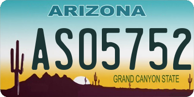 AZ license plate ASO5752