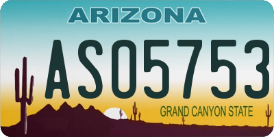 AZ license plate ASO5753