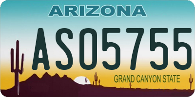 AZ license plate ASO5755