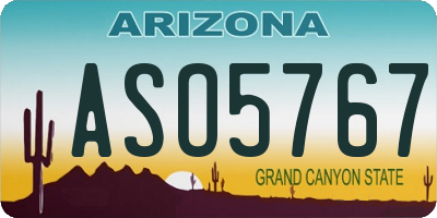 AZ license plate ASO5767
