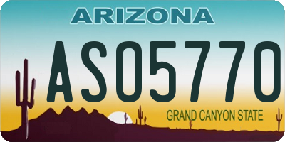 AZ license plate ASO5770
