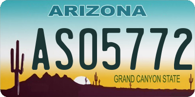 AZ license plate ASO5772