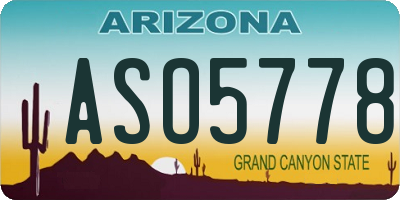 AZ license plate ASO5778
