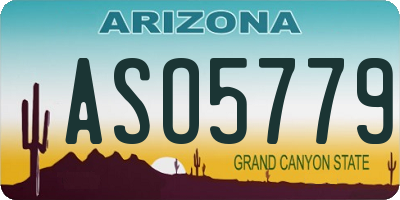 AZ license plate ASO5779