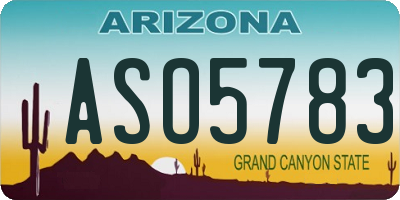 AZ license plate ASO5783