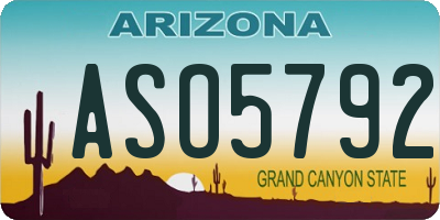 AZ license plate ASO5792