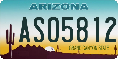 AZ license plate ASO5812