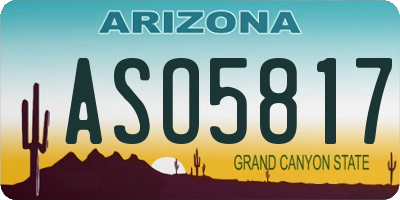 AZ license plate ASO5817
