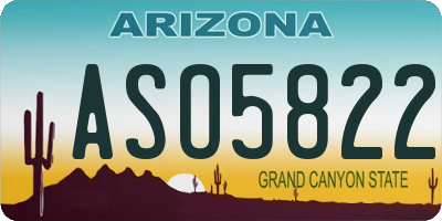 AZ license plate ASO5822
