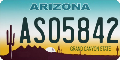 AZ license plate ASO5842