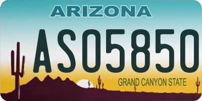 AZ license plate ASO5850