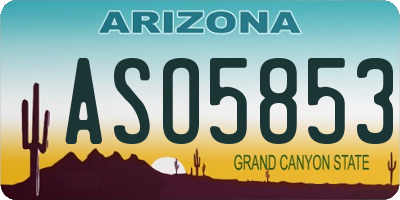 AZ license plate ASO5853