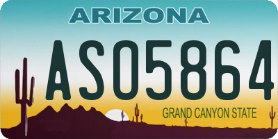 AZ license plate ASO5864