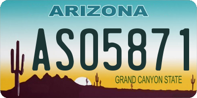 AZ license plate ASO5871