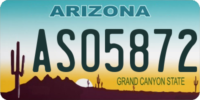 AZ license plate ASO5872
