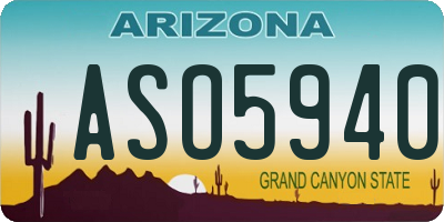 AZ license plate ASO5940
