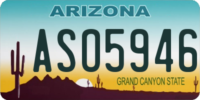 AZ license plate ASO5946