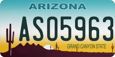 AZ license plate ASO5963