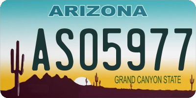 AZ license plate ASO5977