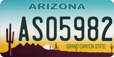 AZ license plate ASO5982
