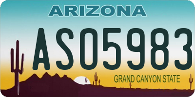 AZ license plate ASO5983