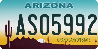 AZ license plate ASO5992