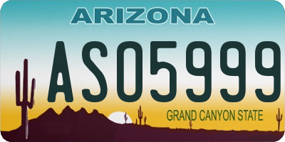AZ license plate ASO5999