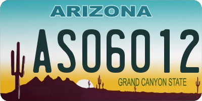 AZ license plate ASO6012