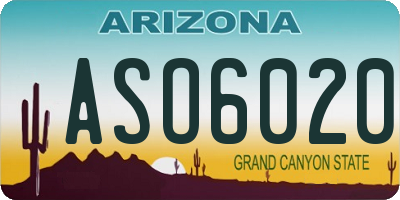 AZ license plate ASO6020