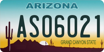 AZ license plate ASO6021