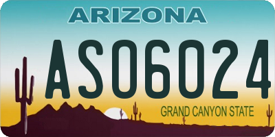 AZ license plate ASO6024