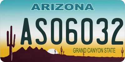 AZ license plate ASO6032