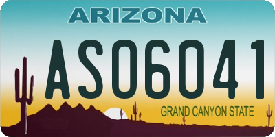 AZ license plate ASO6041