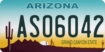 AZ license plate ASO6042