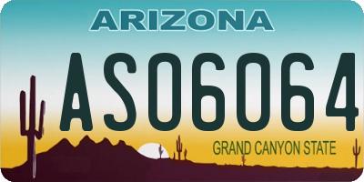 AZ license plate ASO6064