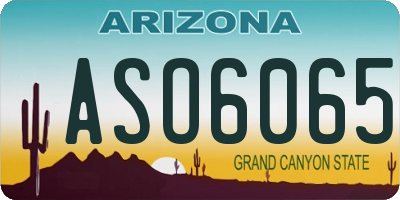 AZ license plate ASO6065