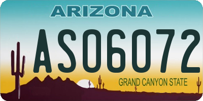 AZ license plate ASO6072